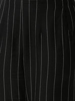 De Moza Women's Cigarette Pant Woven Bottom StripedRayon Black - De Moza (4499733315647)