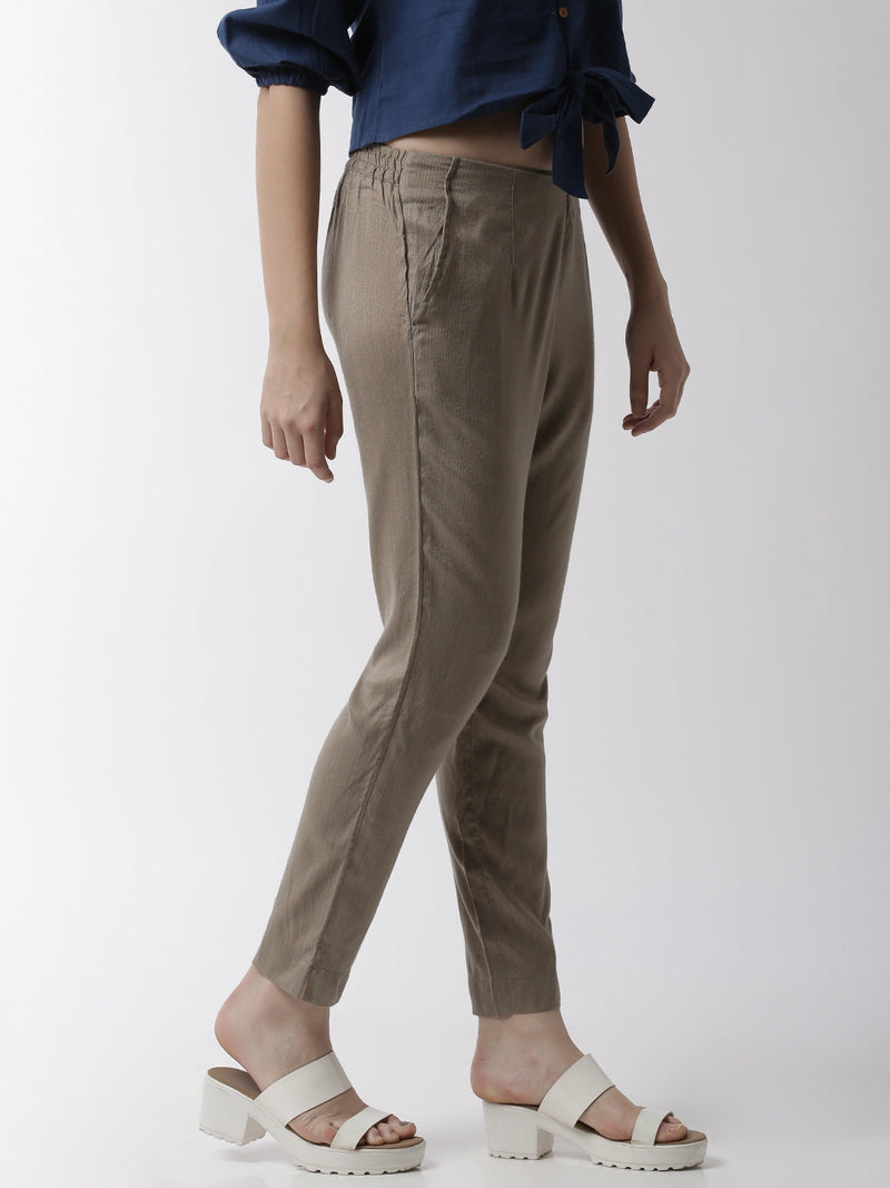 De Moza Women's Cigarette Pant Woven Bottom StripedRayon Teal - De Moza (4499733446719)