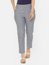 De Moza women's Cigarette Pant Woven Bottom Yarn Dyed Cotton Steel Blue - De Moza (4704709083199)