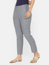 De Moza women's Cigarette Pant Woven Bottom Yarn Dyed Cotton Steel Blue - De Moza (4704709083199)