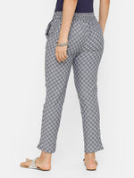 De Moza women's Cigarette Pant Woven Bottom Yarn Dyed Cotton Steel Blue - De Moza (4704709083199)