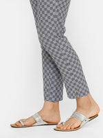 De Moza women's Cigarette Pant Woven Bottom Yarn Dyed Cotton Steel Blue - De Moza (4704709083199)