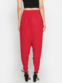 De Moza Ladies Solid Dhoti Pant Red - De Moza (682019881023)