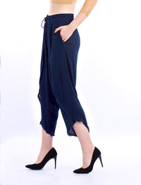 De Moza- Ladies Dhoti Pant Solid Navy Blue - De Moza (1550709063743)