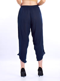 De Moza- Ladies Dhoti Pant Solid Navy Blue - De Moza (1550709063743)