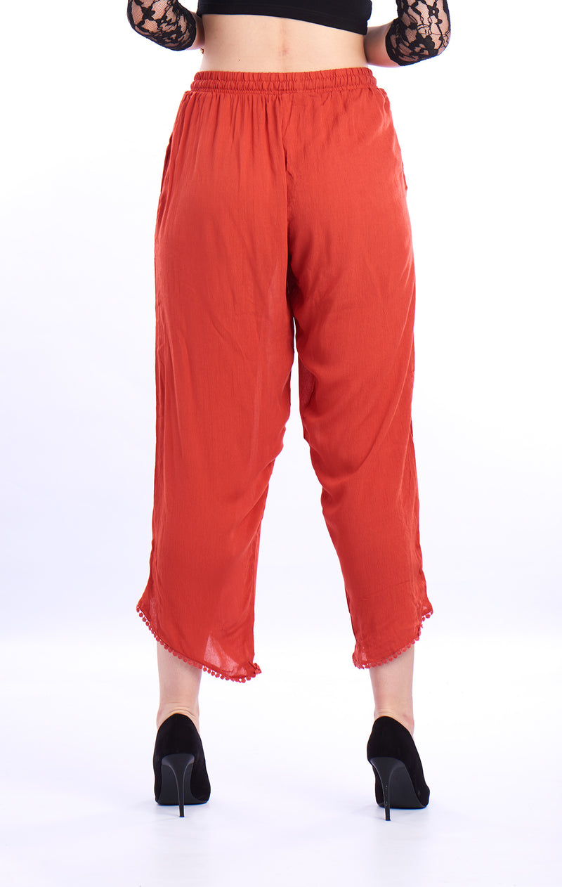 De Moza- Ladies Dhoti Pant Solid Rust Orange - De Moza (1550697889855)
