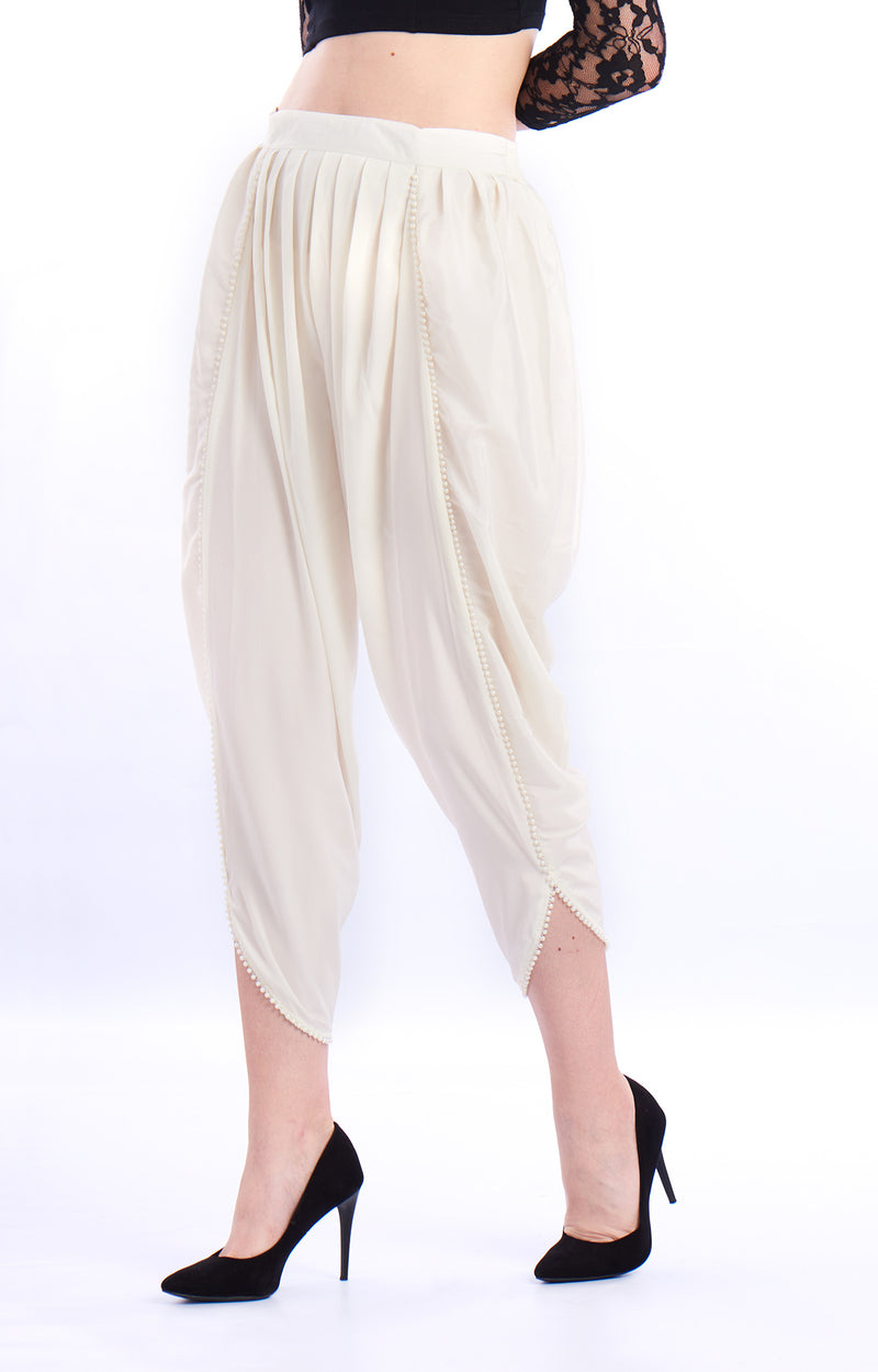 De Moza- Ladies Dhoti Pant Offwhite - De Moza (1550382399551)