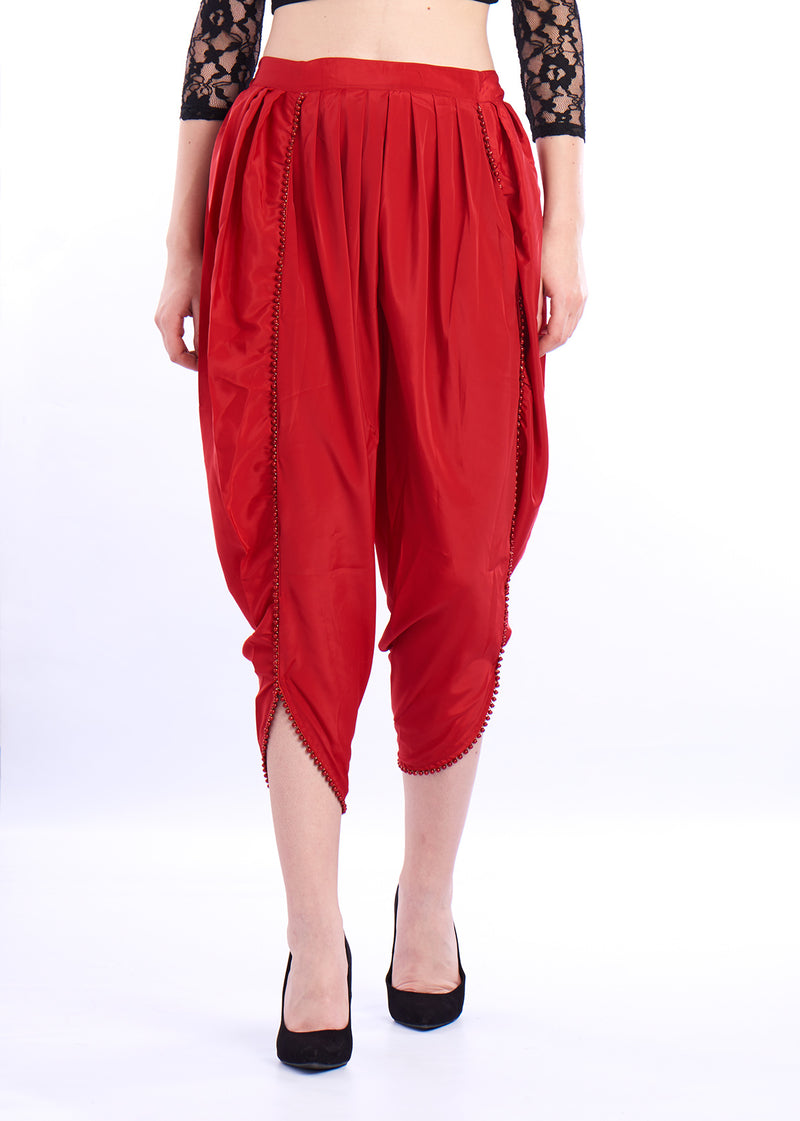 De Moza- Ladies Dhoti Pant Red - De Moza (1550406778943)