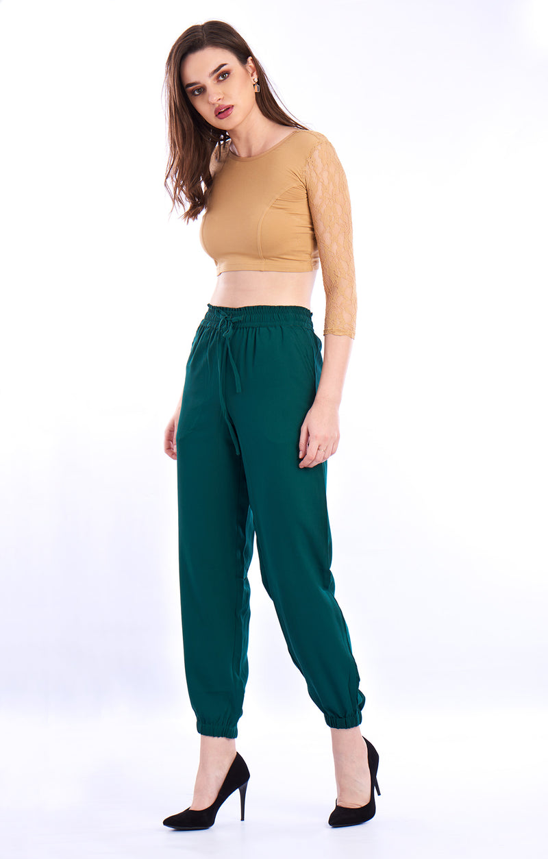 De Moza- Ladies Harem Pant Olive Green - De Moza (1550474510399)