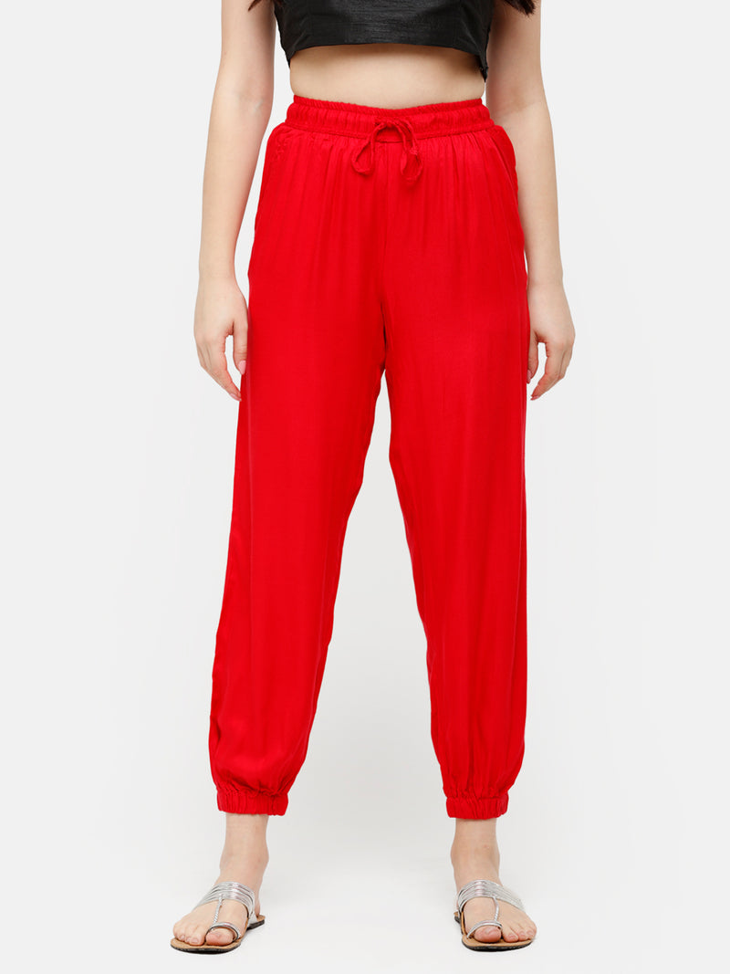 De Moza Ladies Harem Pant Red