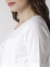 De Moza Women's Half Sleeve Woven Top Solid Cotton White - De Moza (4470437249087)