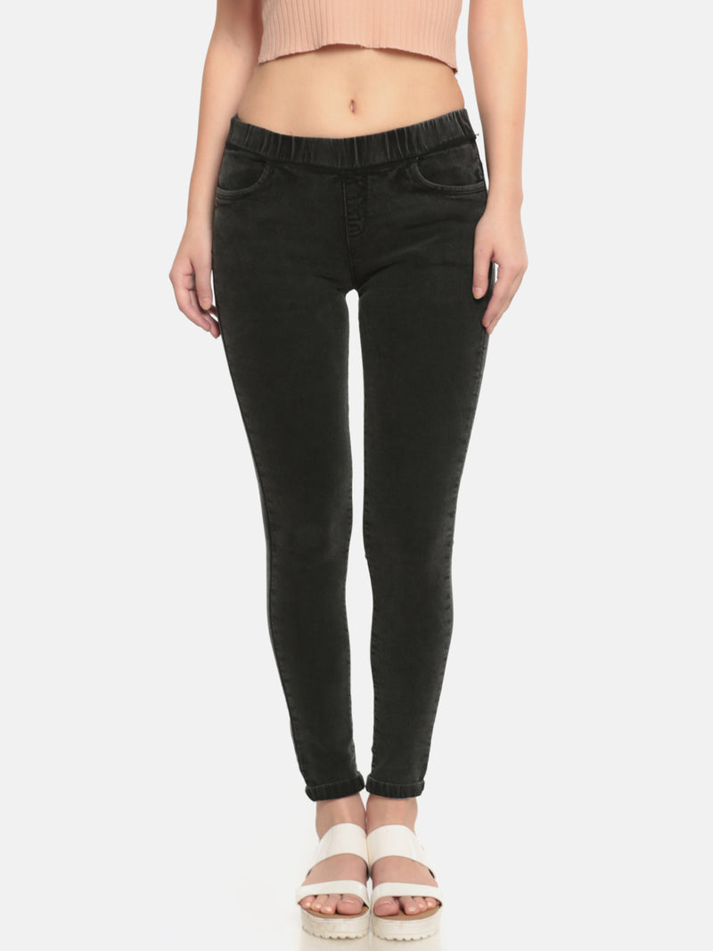 De Moza Ladies Woven Jeggings Pant Black - De Moza (682004971583)