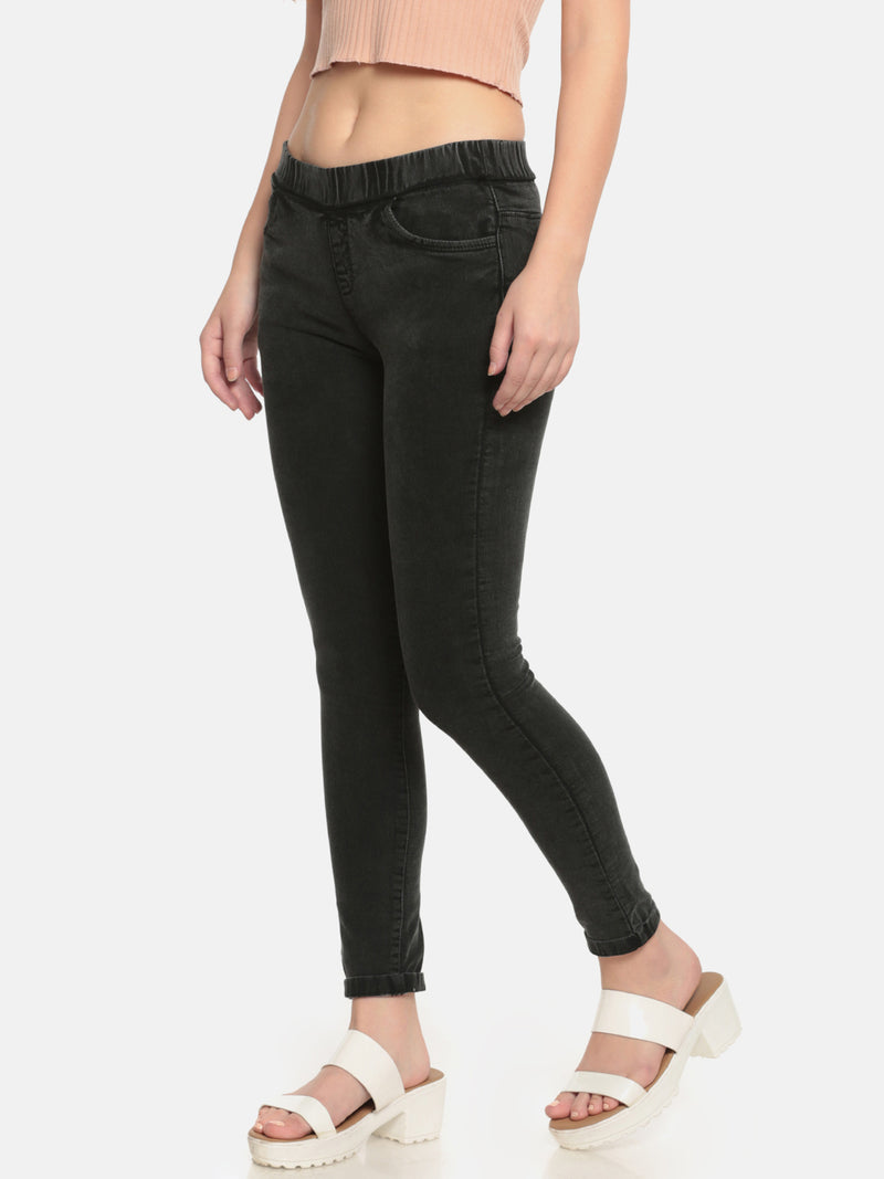 De Moza Ladies Woven Jeggings Pant Black - De Moza (682004971583)