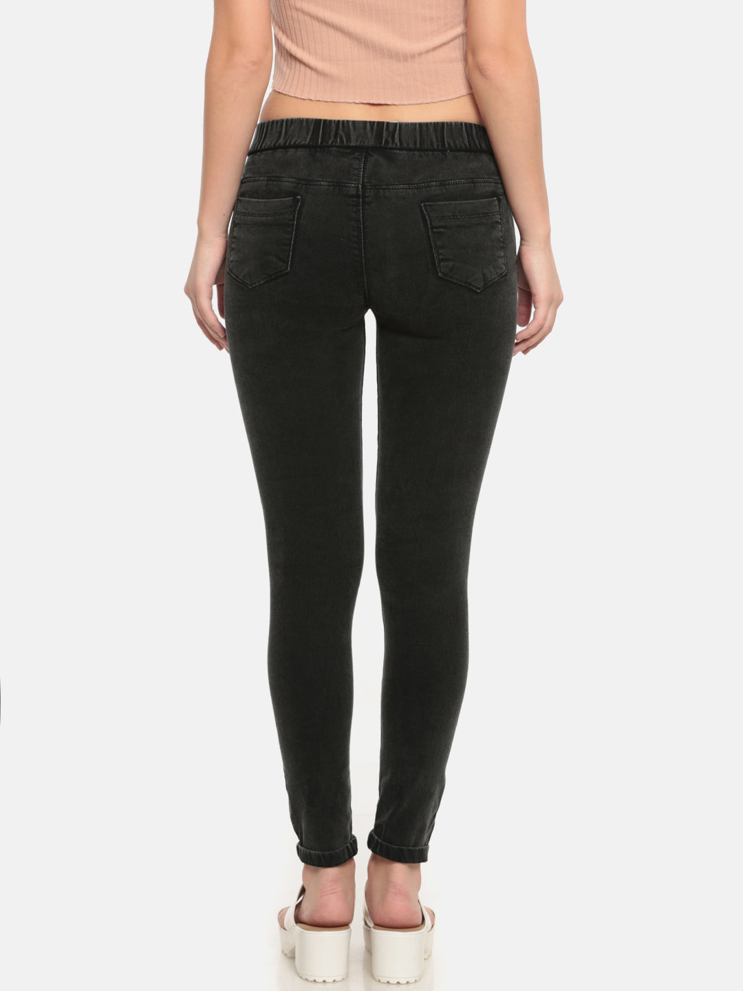 De Moza Ladies Woven Jeggings Pant Black - De Moza (682004971583)