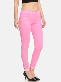 De Moza Ladies Woven Jeggings Pant Fuchsia - De Moza (681999368255)