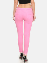De Moza Ladies Woven Jeggings Pant Fuchsia - De Moza (681999368255)
