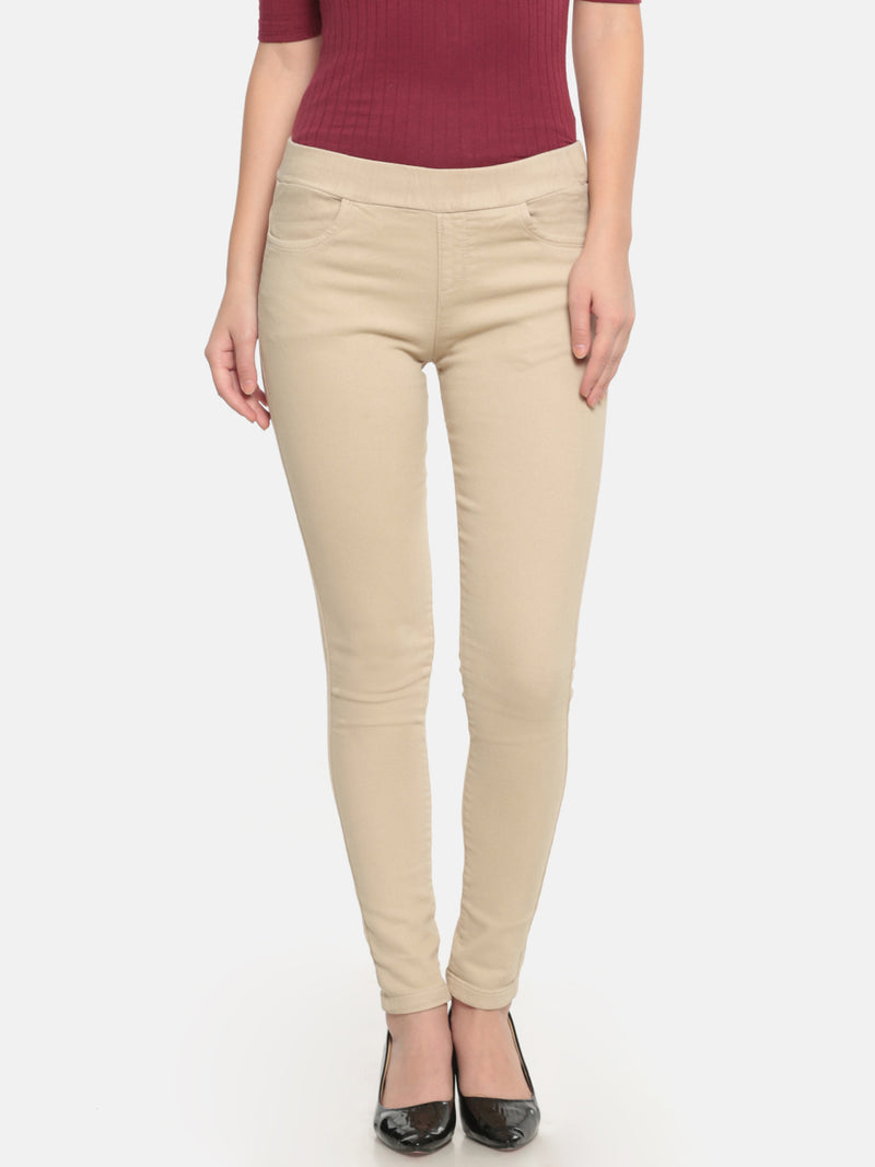 De Moza Ladies Woven Jeggings Pant Skin - De Moza (681993994303)