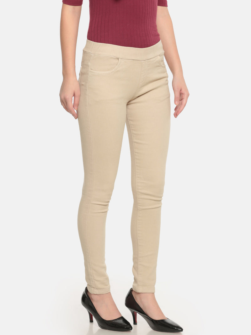 De Moza Ladies Woven Jeggings Pant Skin - De Moza (681993994303)
