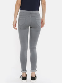 De Moza Women's Jegging Woven Bottom Solid Cotton Dark Grey - De Moza (4474999636031)