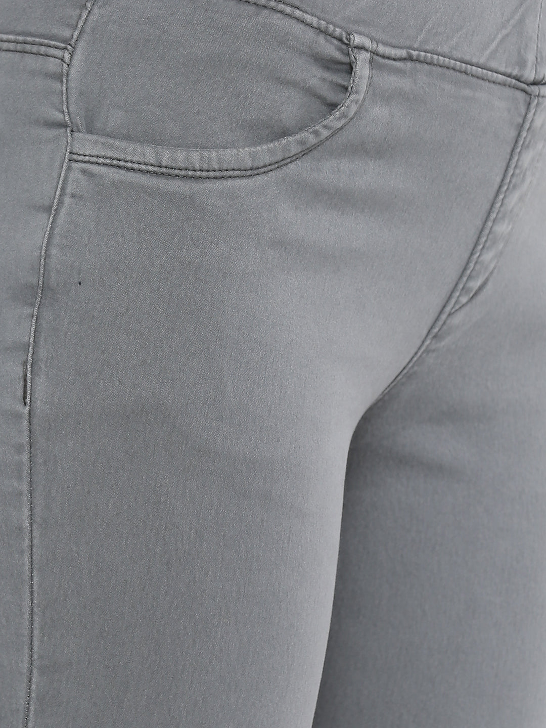 De Moza Women's Jegging Woven Bottom Solid Cotton Dark Grey - De Moza (4474999636031)