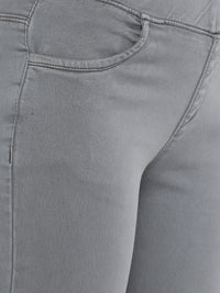 De Moza Women's Jegging Woven Bottom Solid Cotton Dark Grey - De Moza (4474999636031)