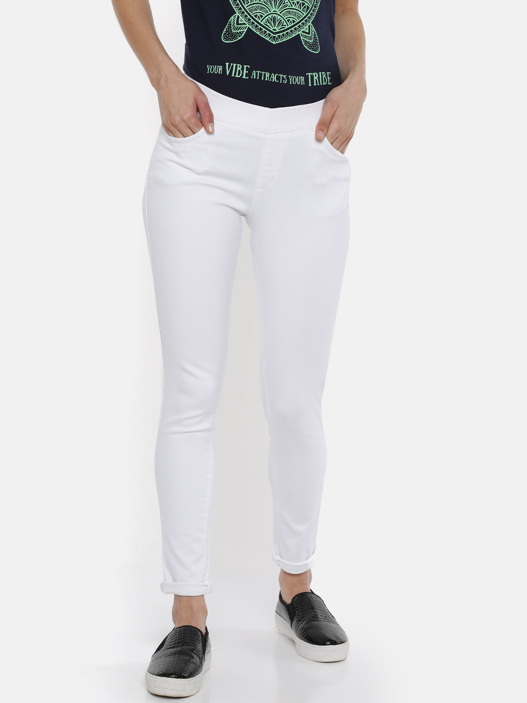 De Moza Ladies White Jeggings - De Moza (1737520939071)