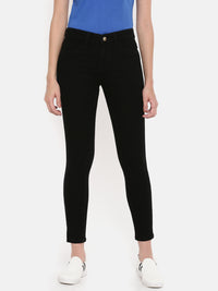 De Moza Women's Jeans Pant Woven Bottom Solid Denim Black - De Moza (4474999439423)