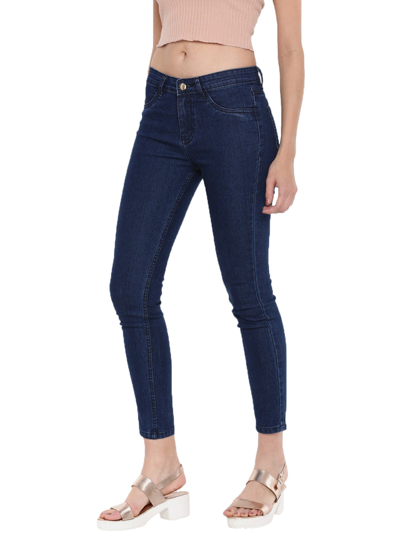 De Moza Women's Denim Jeans pant Enzyme Blue