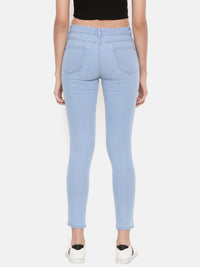 De Moza Women's Jeans Pant Woven Bottom Solid Denim Ice Blue - De Moza (4474999504959)