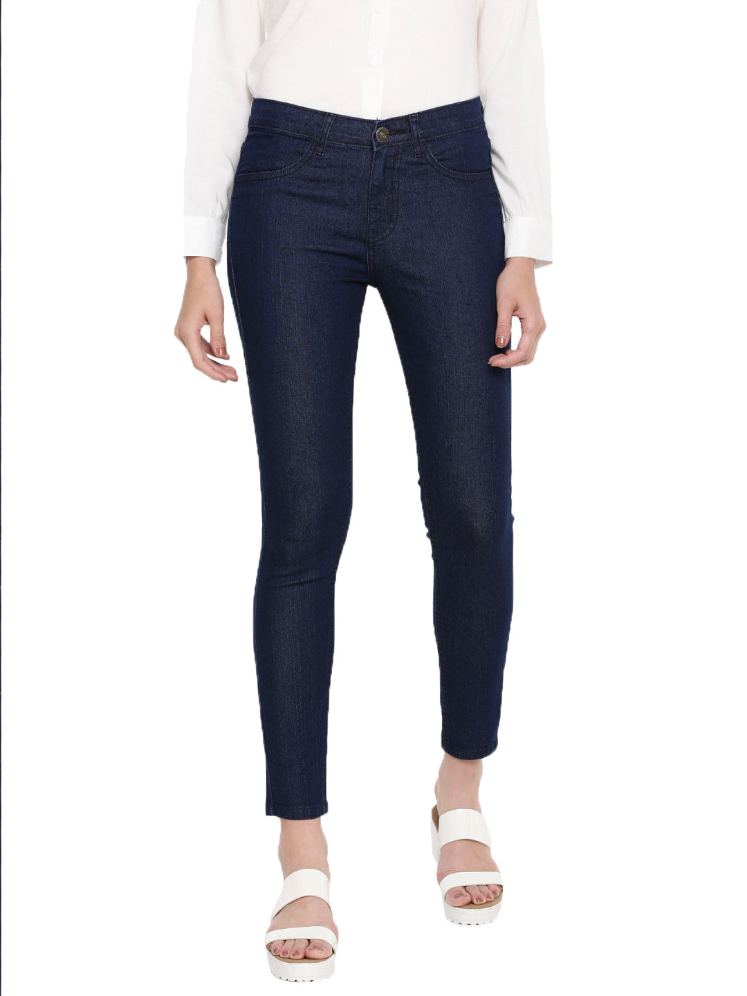 De Moza Ladies Raw Blue Denim Jeans Pant for Ladies - De Moza (1596324905023)