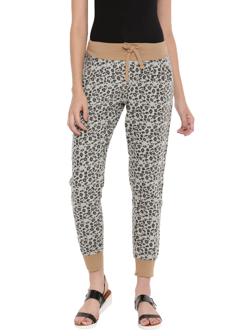 De Moza Ladies Printed Jogger Brown - De Moza (1606075088959)