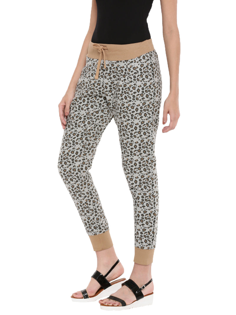 De Moza Ladies Printed Jogger Brown - De Moza (1606075088959)