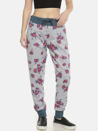 De Moza Ladies Woven Bottom Jogger Printed Cotton Red - De Moza (6643682181183)
