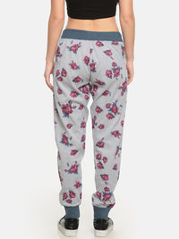 De Moza Ladies Woven Bottom Jogger Printed Cotton Red - De Moza (6643682181183)