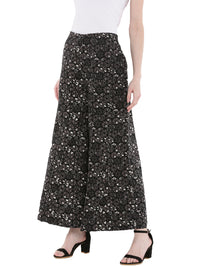 De Moza Ladies Printed Woven Palazzo Black - De Moza (1668720754751)