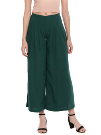 De Moza LadiesWoven Large Palazzo Bottle Green - De Moza (1606078595135)