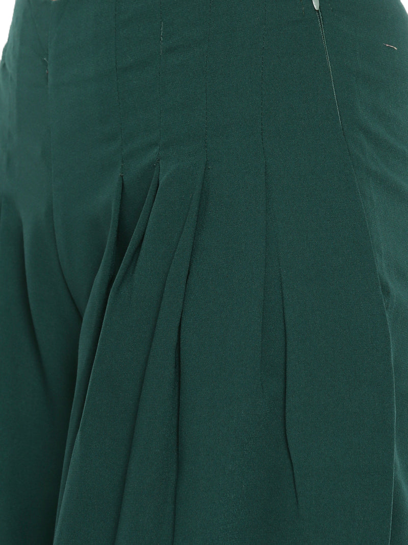 De Moza LadiesWoven Large Palazzo Bottle Green - De Moza (1606078595135)