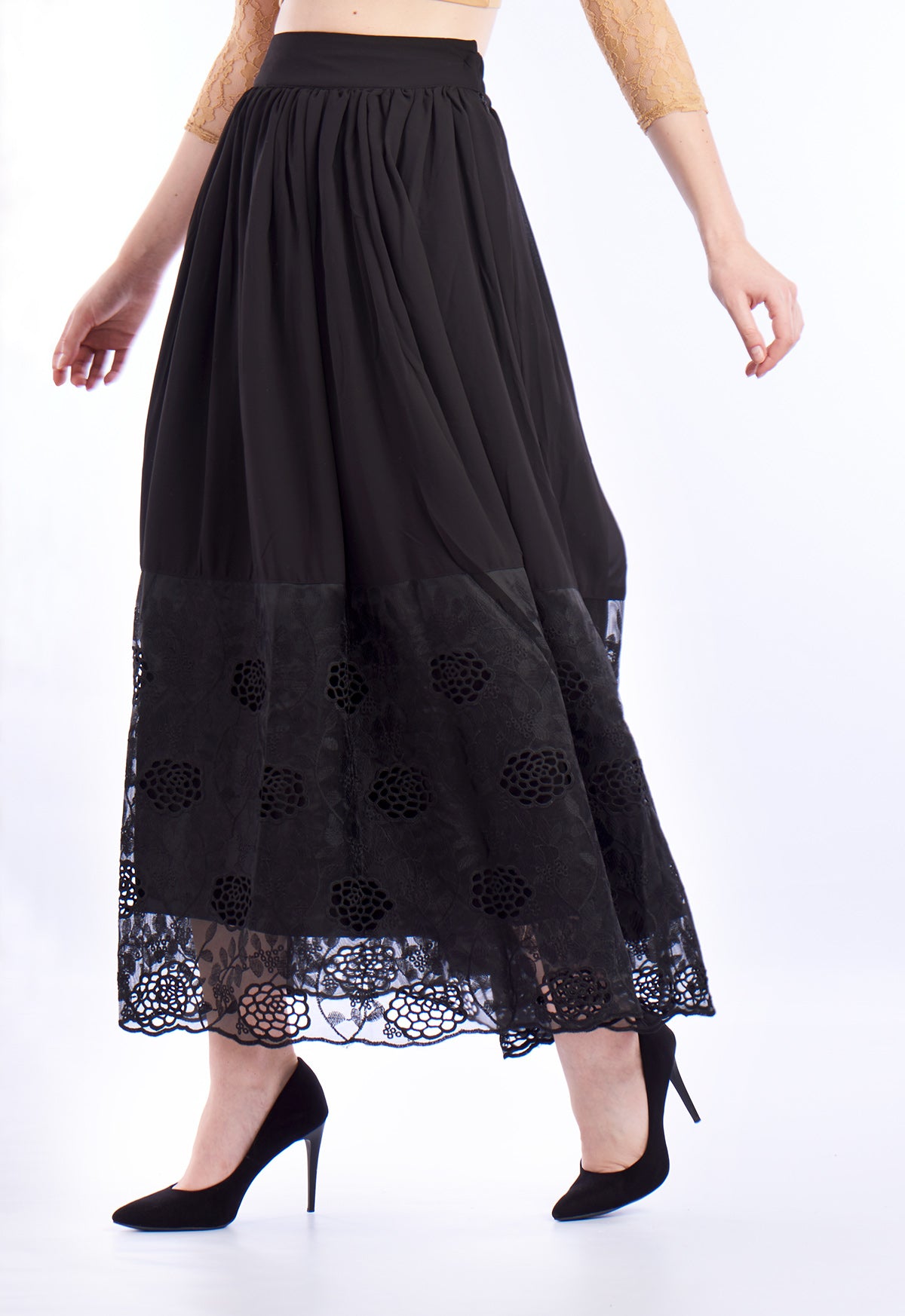De Moza Ladies Large Skirt Woven Bottom Black - De Moza (1550723448895)