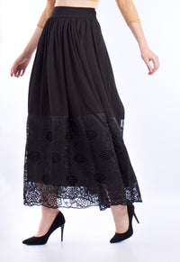 De Moza Ladies Large Skirt Woven Bottom Black - De Moza (1550723448895)