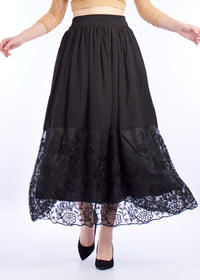 De Moza Ladies Large Skirt Woven Bottom Black - De Moza (1550723448895)