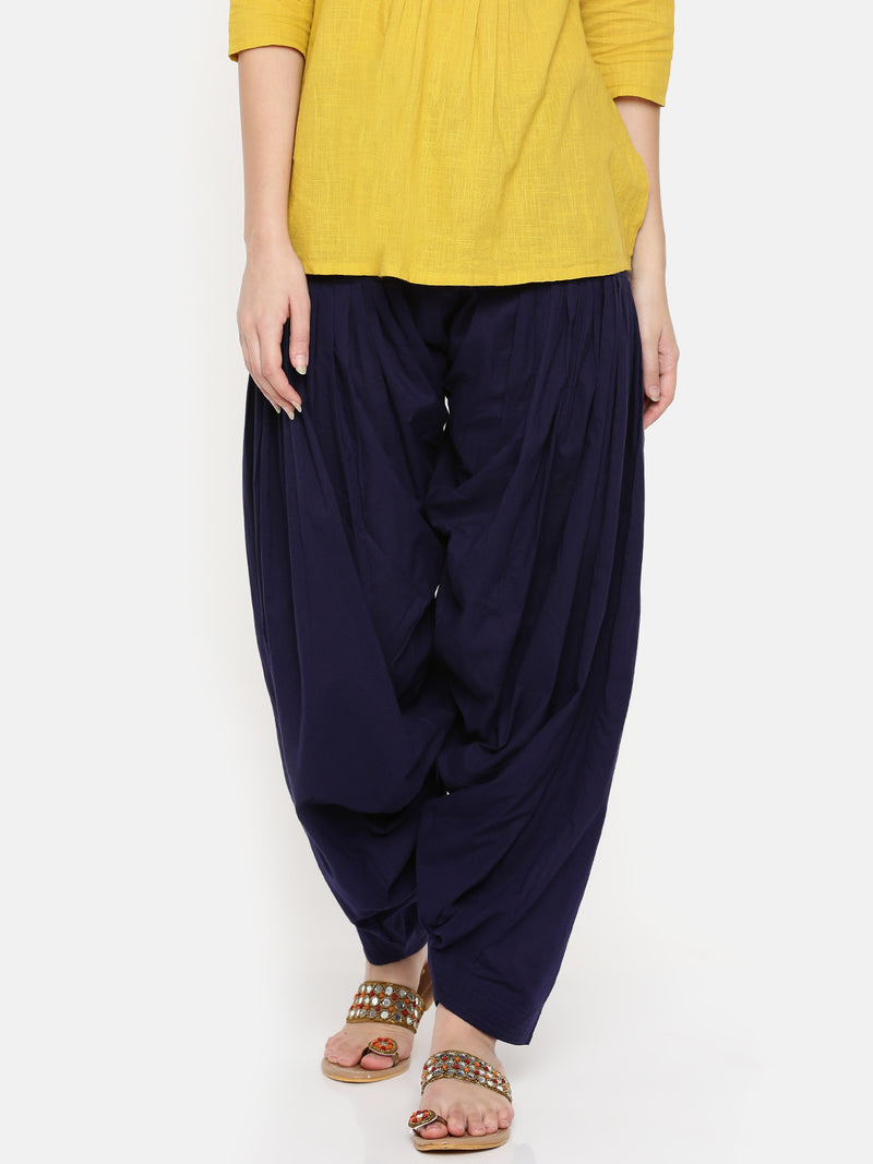 De Moza Ladies Patiala Pant Dark Navy Blue