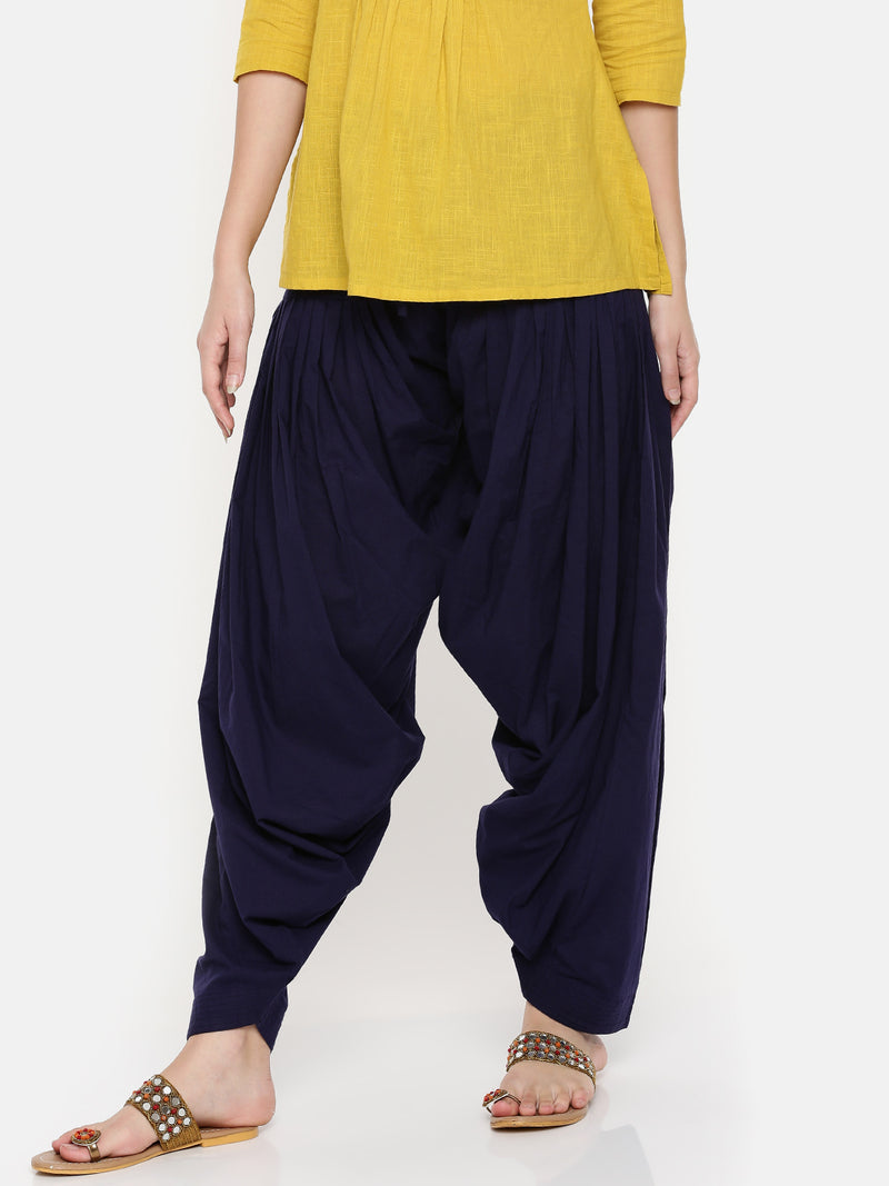 De Moza Ladies Patiala Pant Dark Navy Blue