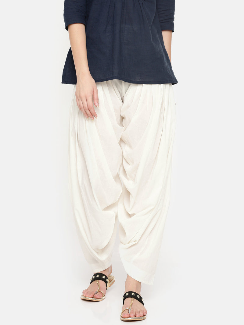 De Moza Ladies Patiala Pant Offwhite