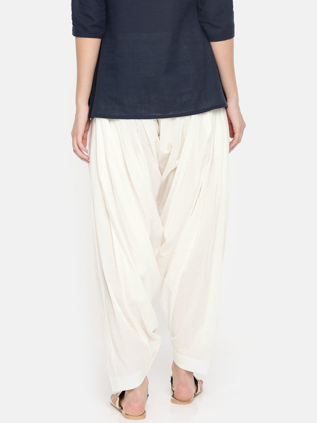 De Moza Ladies Patiala Pant Offwhite