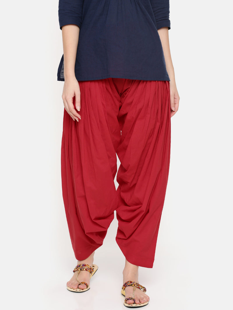 De Moza Ladies Patiala Pant Red
