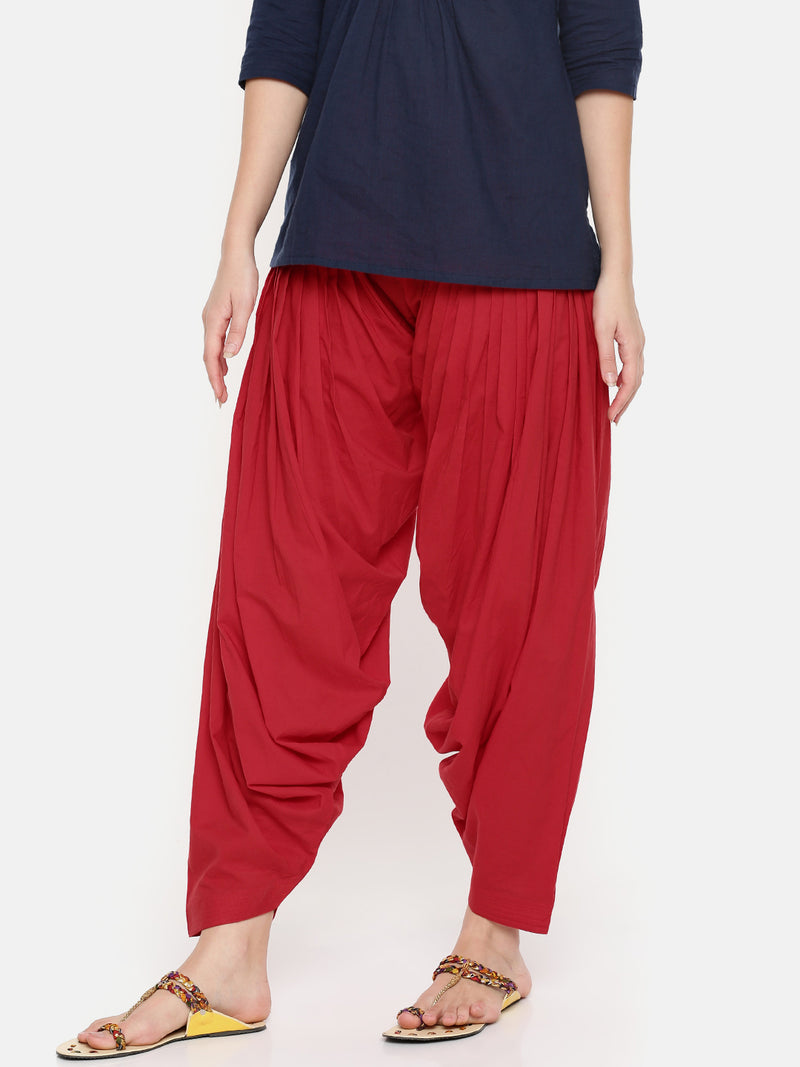 De Moza Ladies Patiala Pant Red