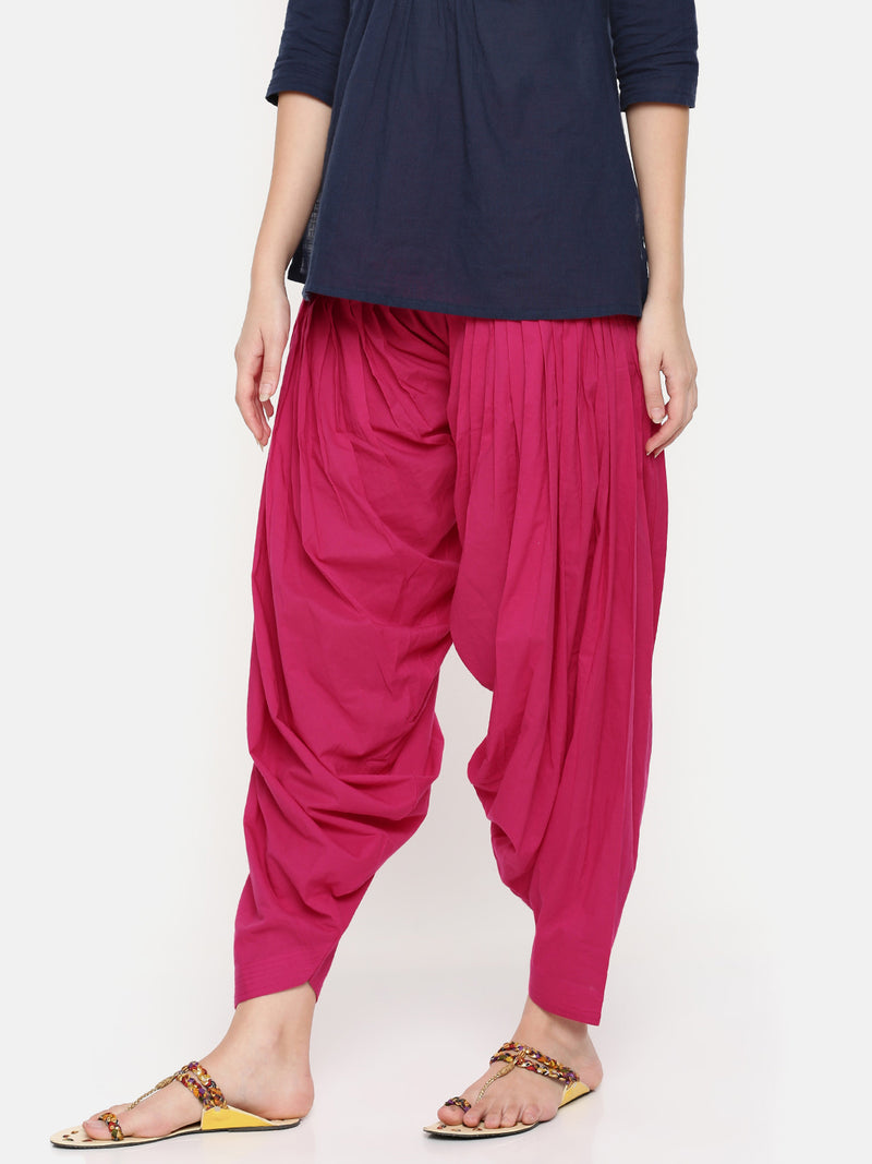 De Moza Ladies Patiala Pant Fuchsia