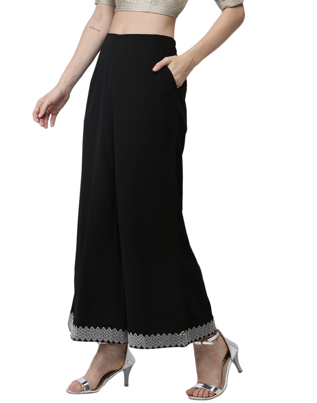 De Moza Women's Palazzo Embrodry Polyester - De Moza (4465231069247)
