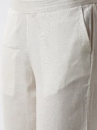 De Moza Women's Regular Palazzo Woven Bottom Embrodry Cotton Natural - De Moza (4499733741631)