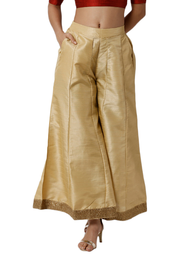 De Moza Ladies Gold Palazzo Pants - De Moza (1790272110655)